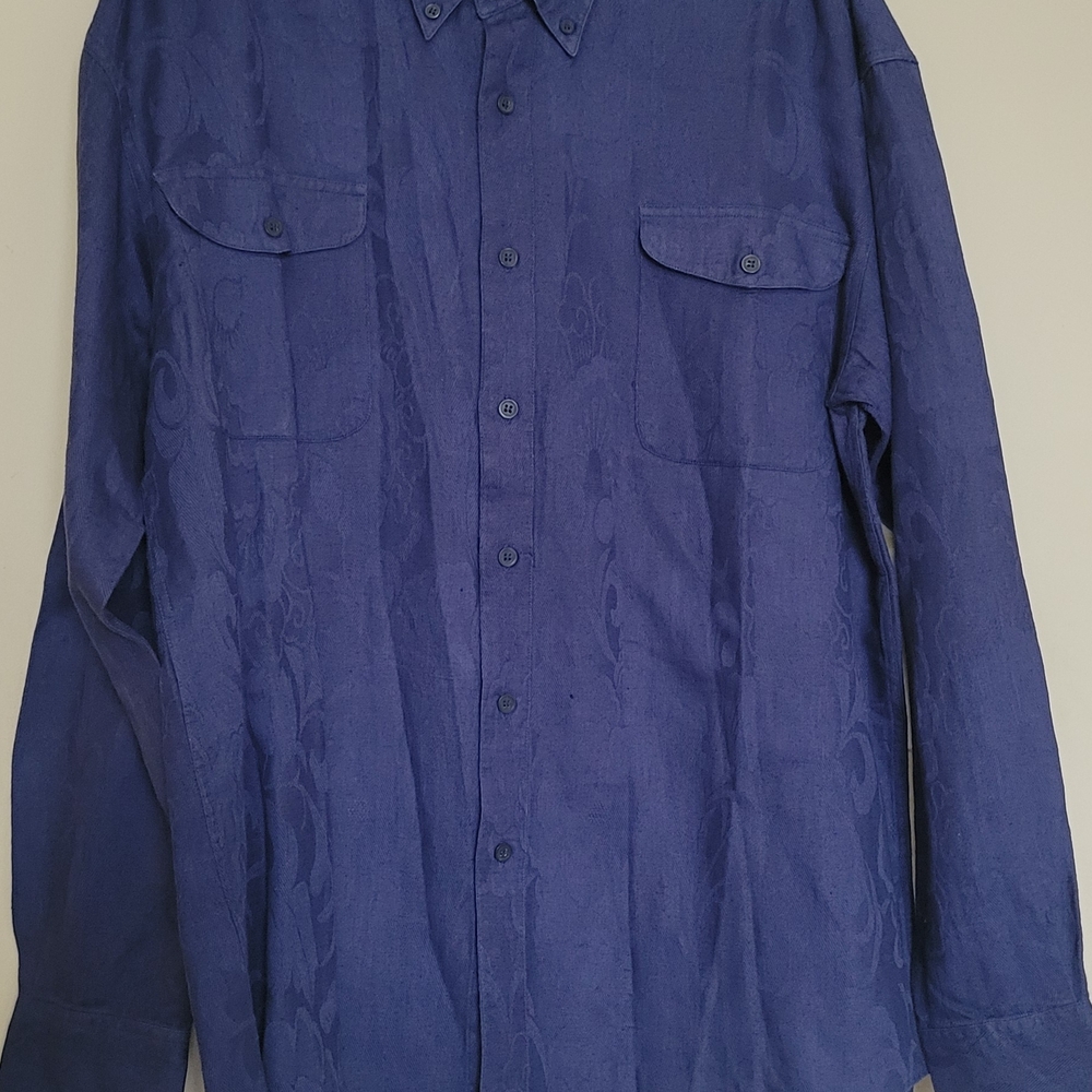 Men's Blue Button-Up Shirt
